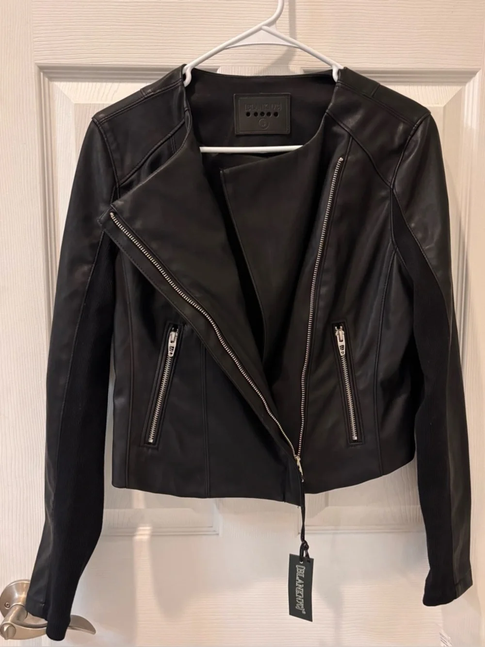 Blank NYC‎ Black Leather Asymmetrical Moto Jacket